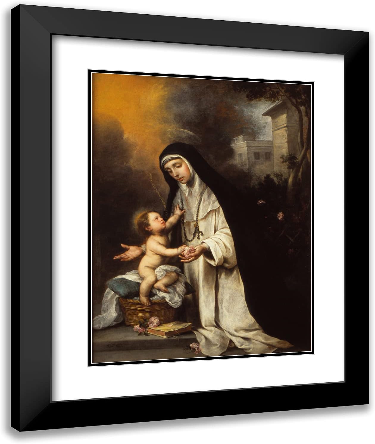 ArtDirect Murillo, Esteban Bartolome 20x24 Gold Ornate Framed Art Print with Double Matting Titled: Santa Rosa de Lima