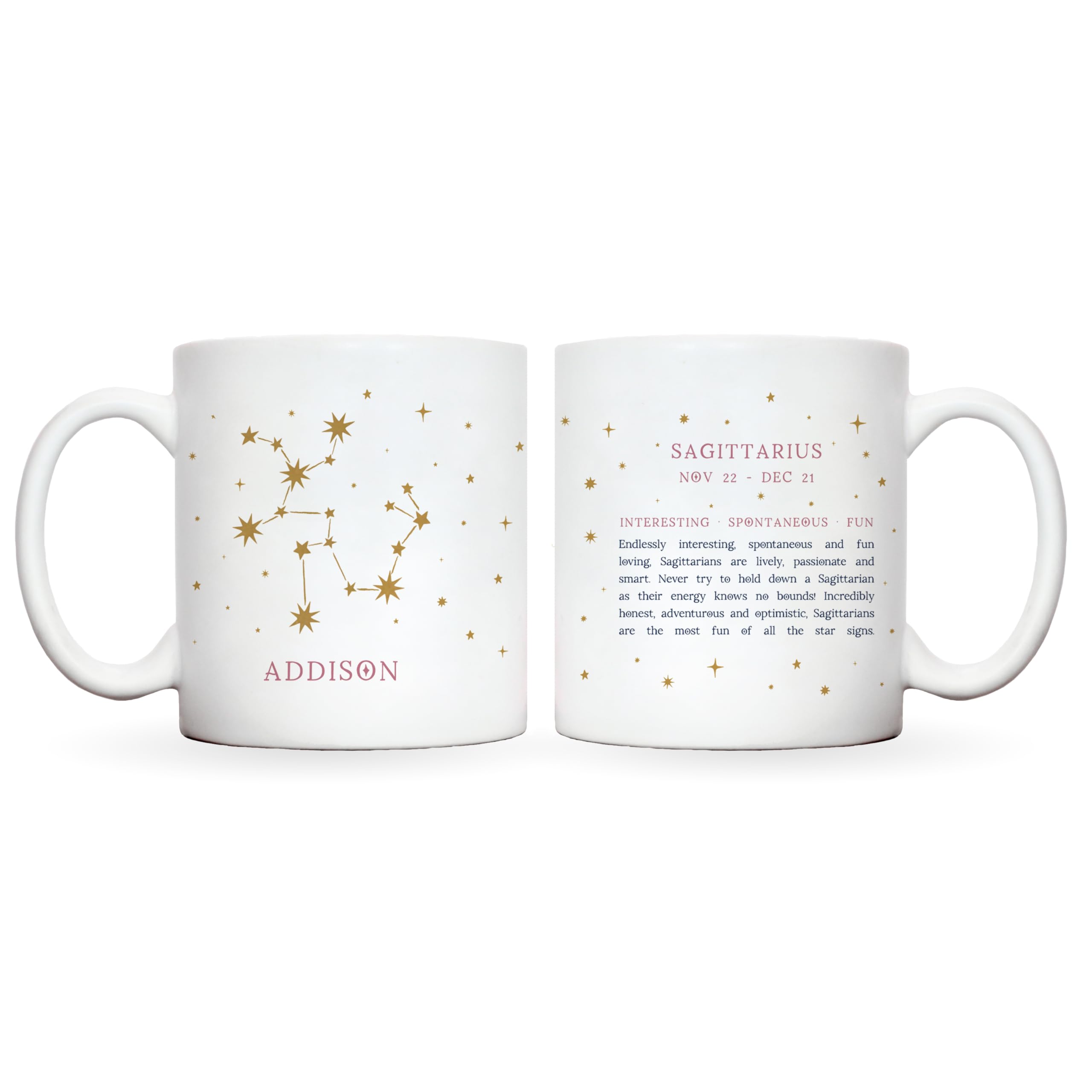 Star constellation mug personalised | constellation map | constellation cup in 12 star signs with characteristics of that starsign | star sig constellation mugs for her | gifts for women (Saggitarius)