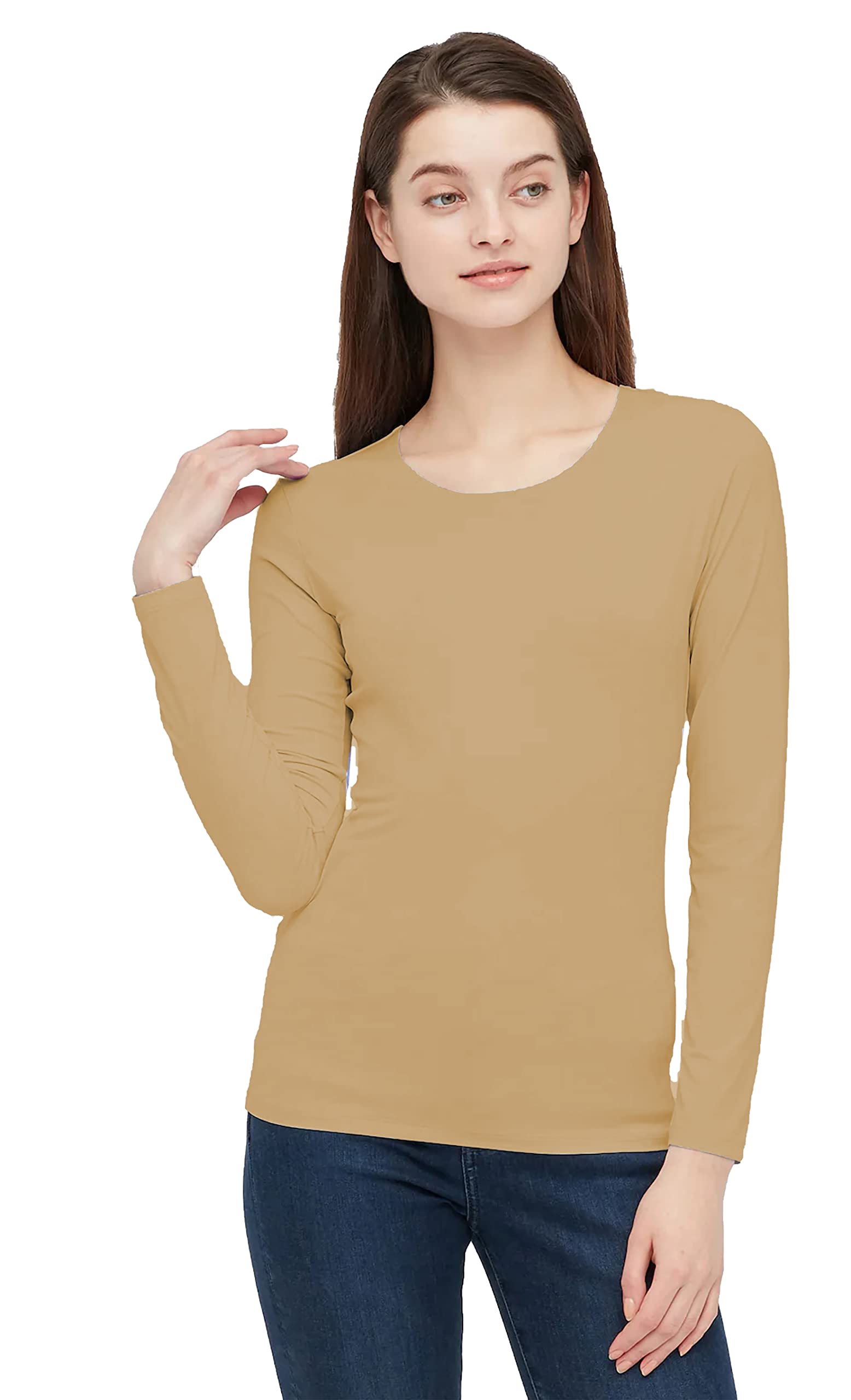 kca look lean Full Sleeve Camisole, Inner Wear/Spaghetti Top for Women (XX-Large, Beige)-picture-43