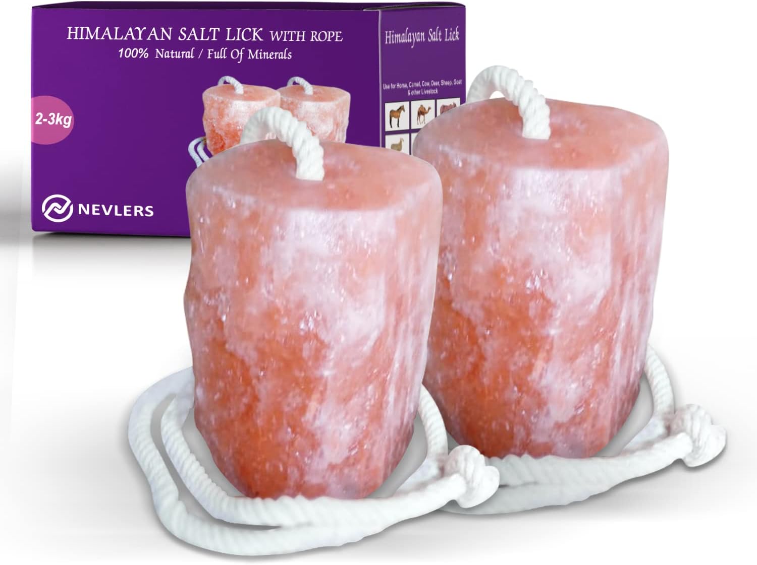 Glowyn Pink Himalayan Salt Lick Mineral Salt Block on Rope