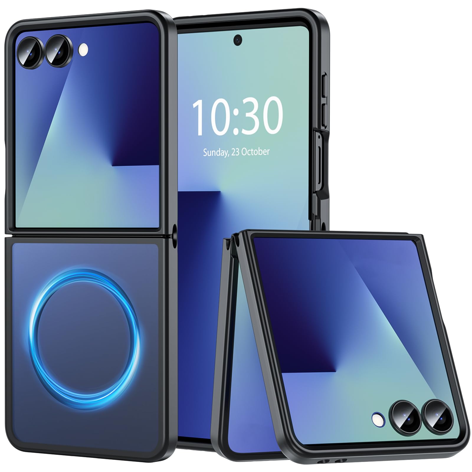 Samsung Galaxy Z Flip 7ブラック ケース付き Galaxy Z Flip7 Ring Case (Silicone) Black Mobile Accessories - EF