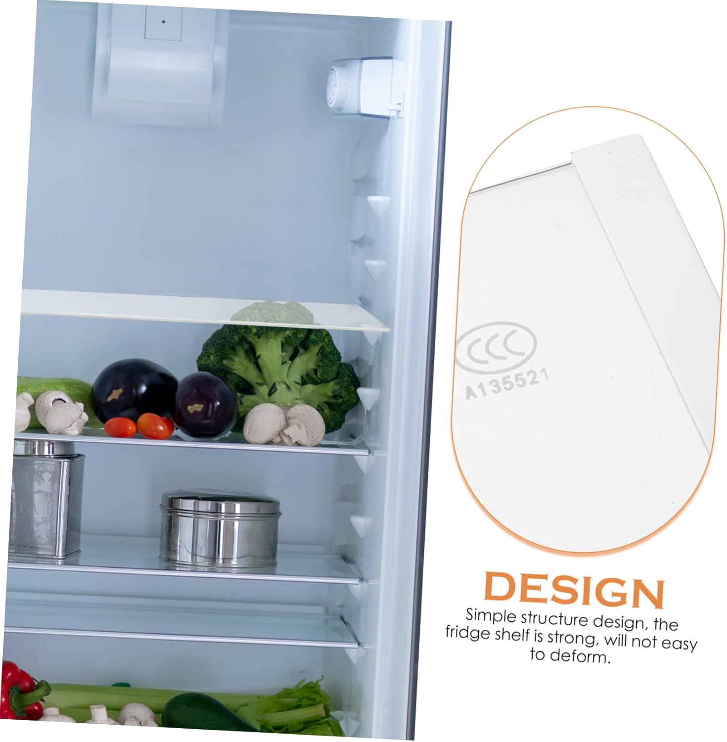 DOITOOL Glass Fridge Shelf Divider for Refrigerator Easy Install Kitchen Fridge Partition