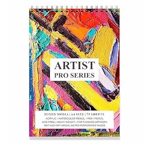 PRINTELLIGENT Artists Sketch Book Drawing Book (75 Sheets, 150 Pages) Perforated 140 GSM Craft Book (A4 Size)