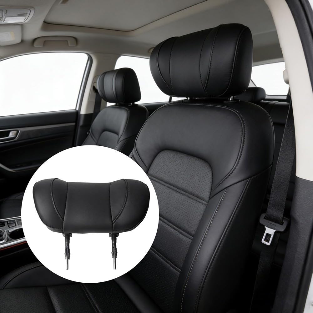 Coussin d'appui-tête de siège de voiture de 150 mm d'espacement des poteaux pour camping-car, van, monospace – Pour cuir synthétique de qualité supérieure – Coussin de soutien du cou réglable en