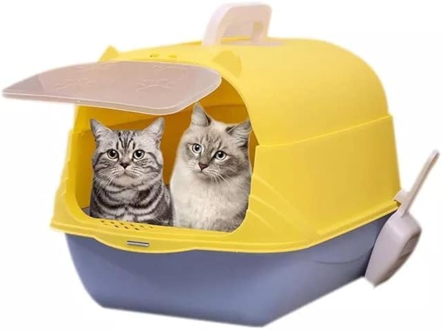 SLEEPHEAD®Large Enclosed Cat Litter Box Hooded Litter Box Flip Top Cat Litter Pan Cat Potty with Door Odor Control Cat Toilet Anti-Splash Kitten Litter Boxes