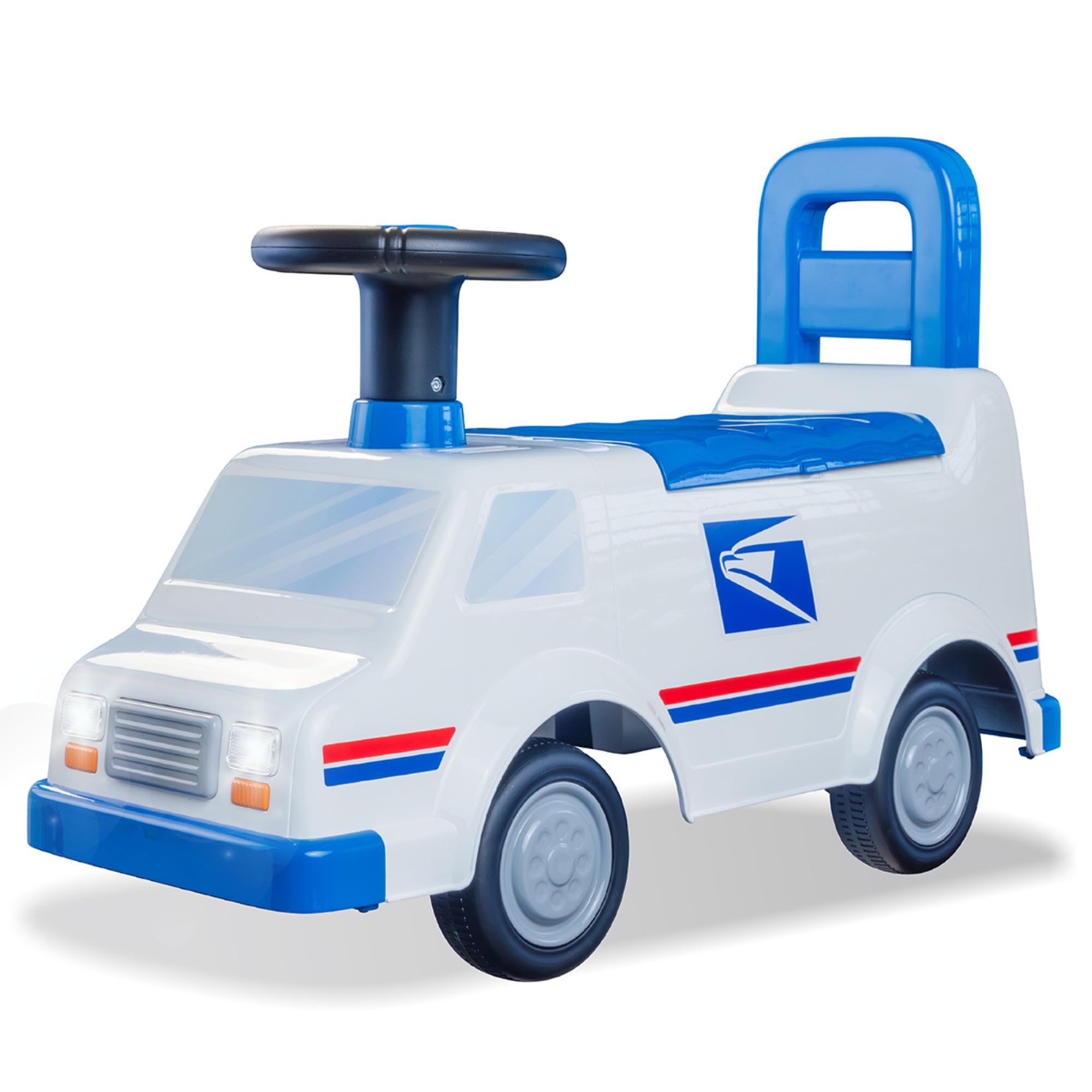 WADDLE USPS Mail Truck Toddler Ride on Toys - Foot to Floor, Lights, Sounds, Interactive Toys, Includes Postal Box, 2 Envelopes, Toddler Toys, Easy Assembly, Durable Quality, Up to 44 lbs