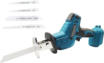 Serra de mesa Serra alternativa sem fio 18V Velocidade ajustável Serra elétrica Serra de madeira Metal PVC Corte de tubos 18V Bateria sem bateria