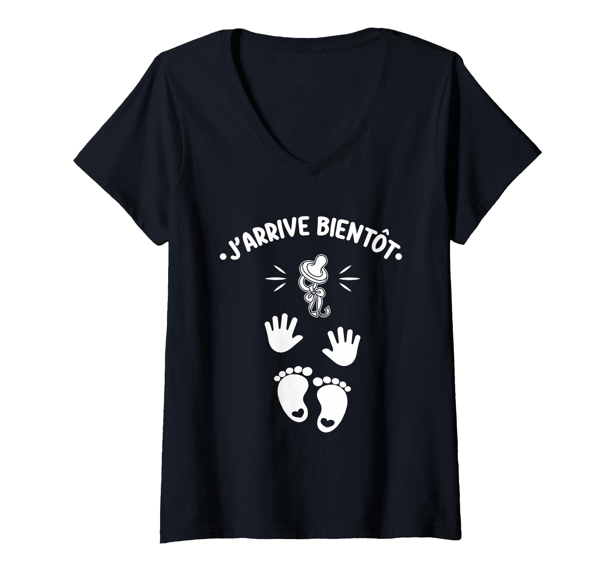 Femme Annonce Grossesse Papa Originale Drôle Bientôt Future Maman T-Shirt avec Col en V