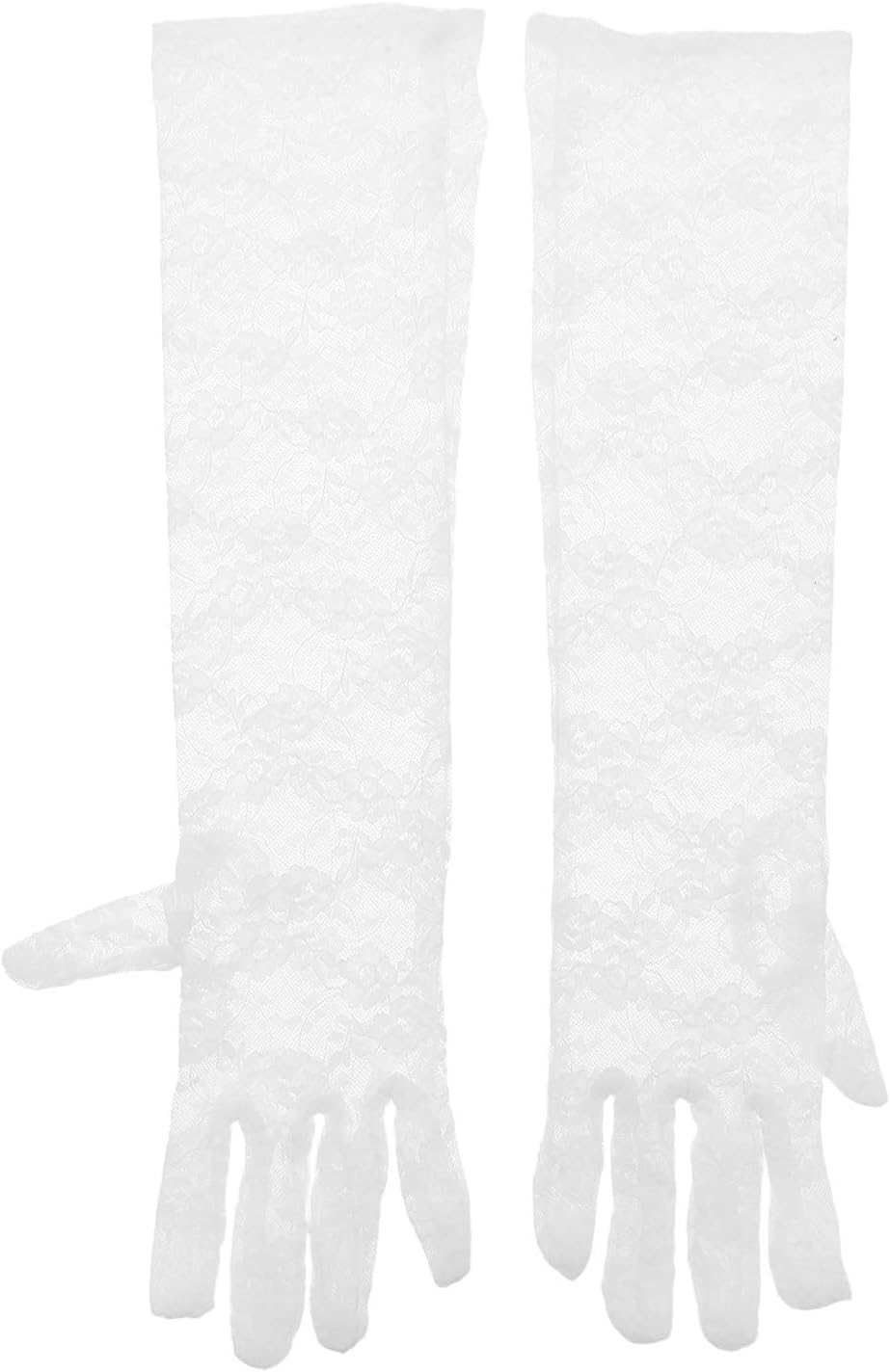 Ipetboom 1 Pair Lace Gloves: Elegant White Lace Gloves For Girl - Vintage Lolita Style For Tea Parties Evening Gowns And Special Occasions