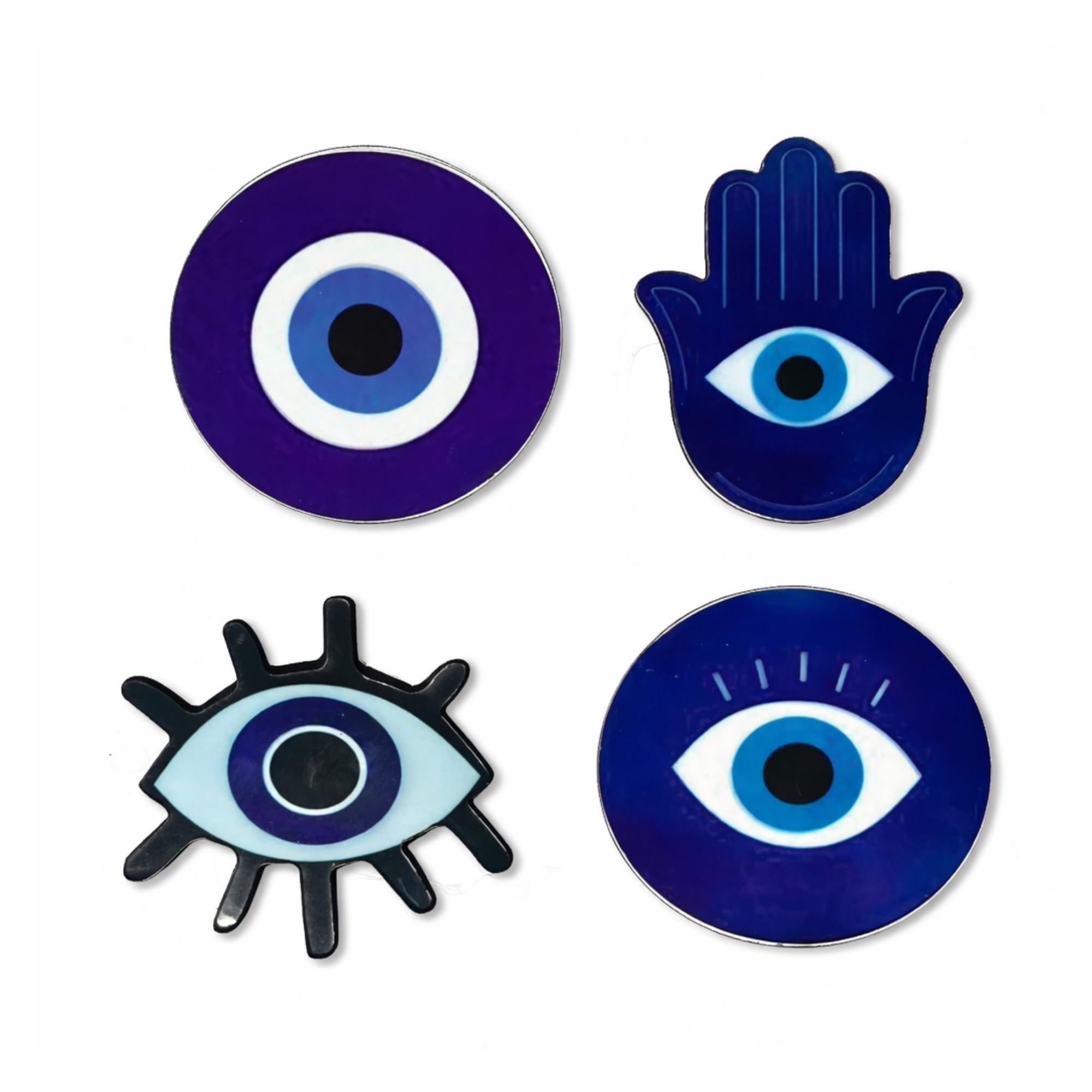 Sheux Evil Eye Fridge Magnets Set of 4 | Nazar Protection Decorative Magnets for Refrigerator, Locker & Office Board | Blue Eye & Hamsa Hand Design | Strong Magnetic Grip | Home & Kitchen Decor-image-26