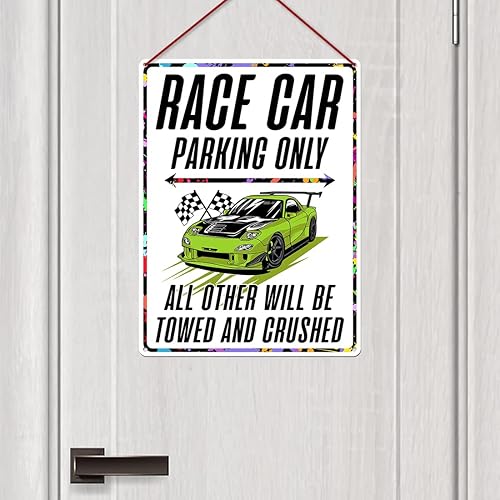 Miniatura 5 de Solo aparcamiento de autos de carreras, decoración de aluminio para dormitorio de niños, decoración de pared de autos de garaje