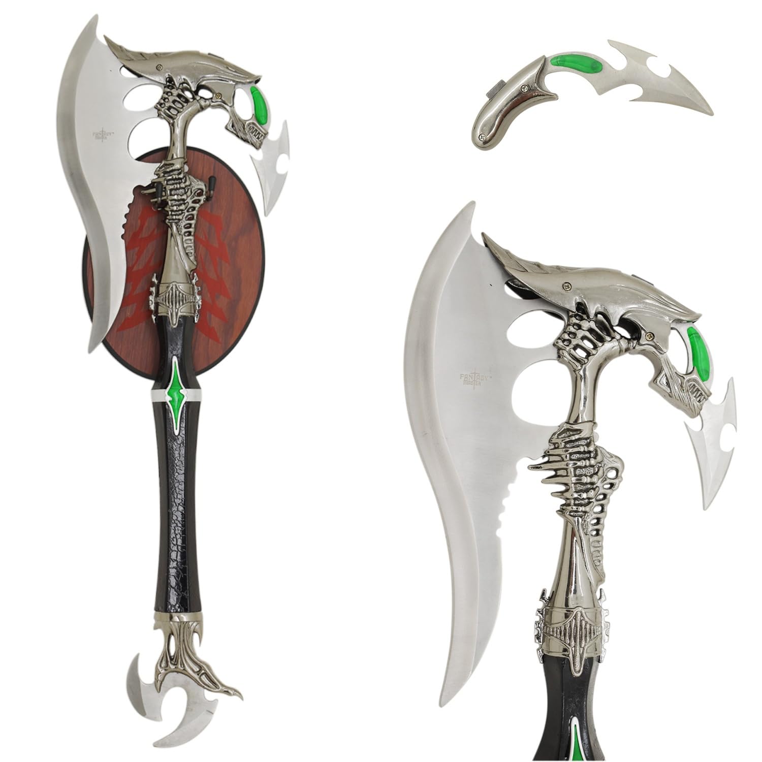 Alien Warrior Fantasy machado de batalha com adaga e placa nova