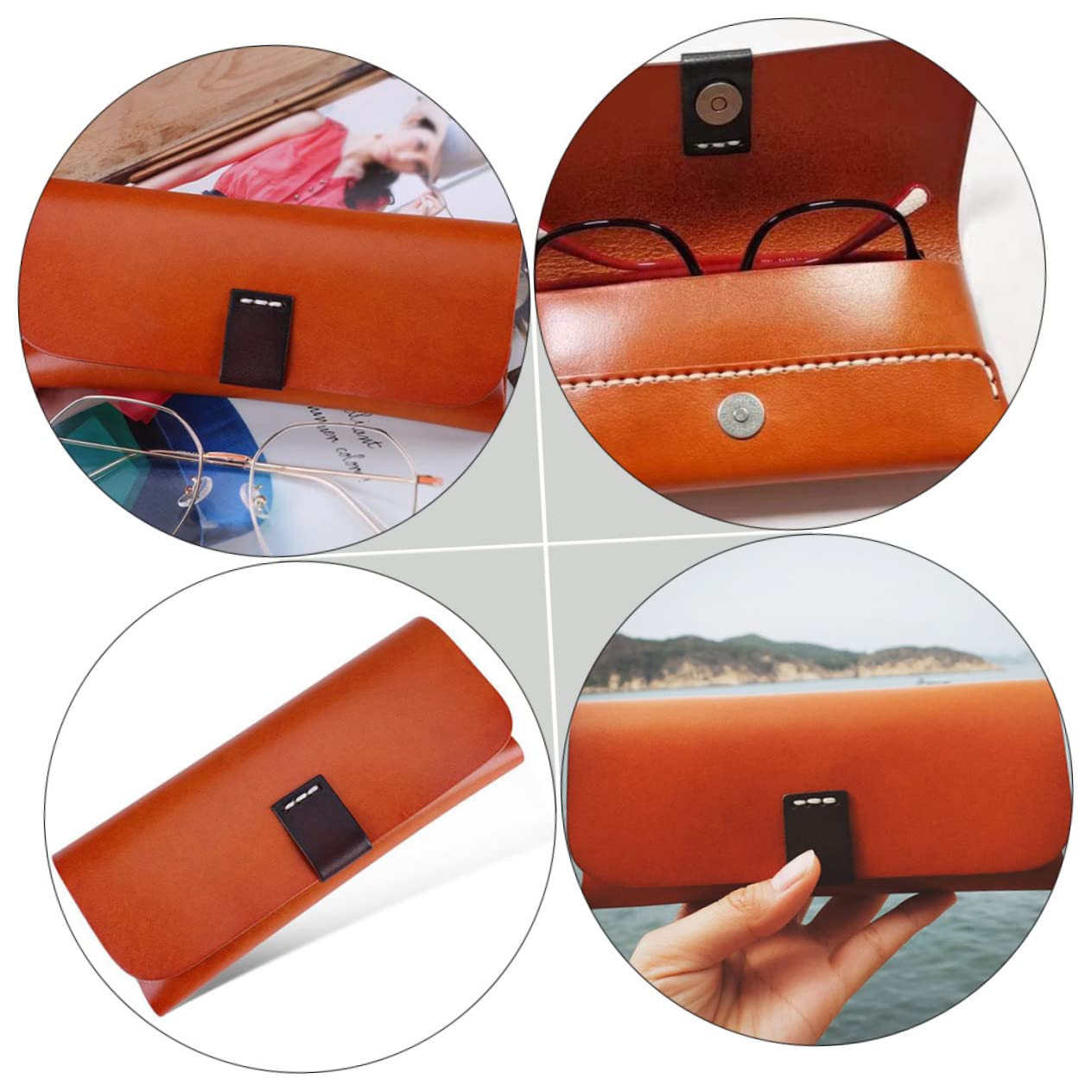 Holibanna 1pezzi Custodia Pelle Vintage Astuccio Organizer Per Da Sole Protezione Contro Graffi e Polvere Design Elegante e Funzionale Per Amanti Degli