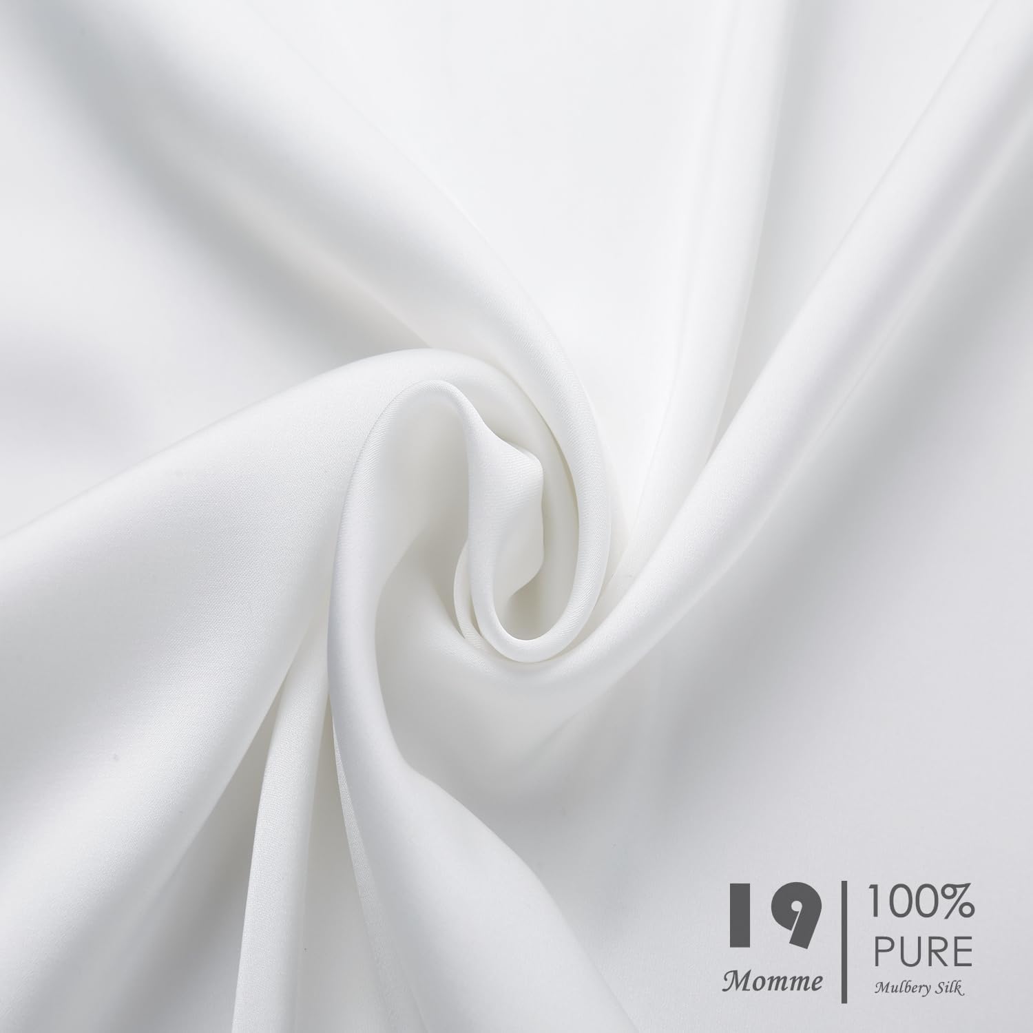 2 Pack 100％ Silk Pillowcase for Hair and Skin, Soft Breathable Smooth Cooling Mulberry Silk Pillow Case Set of 2, Both Sides Grade 6A Silk Pillow Covers with Hidden Zipper (White, King)