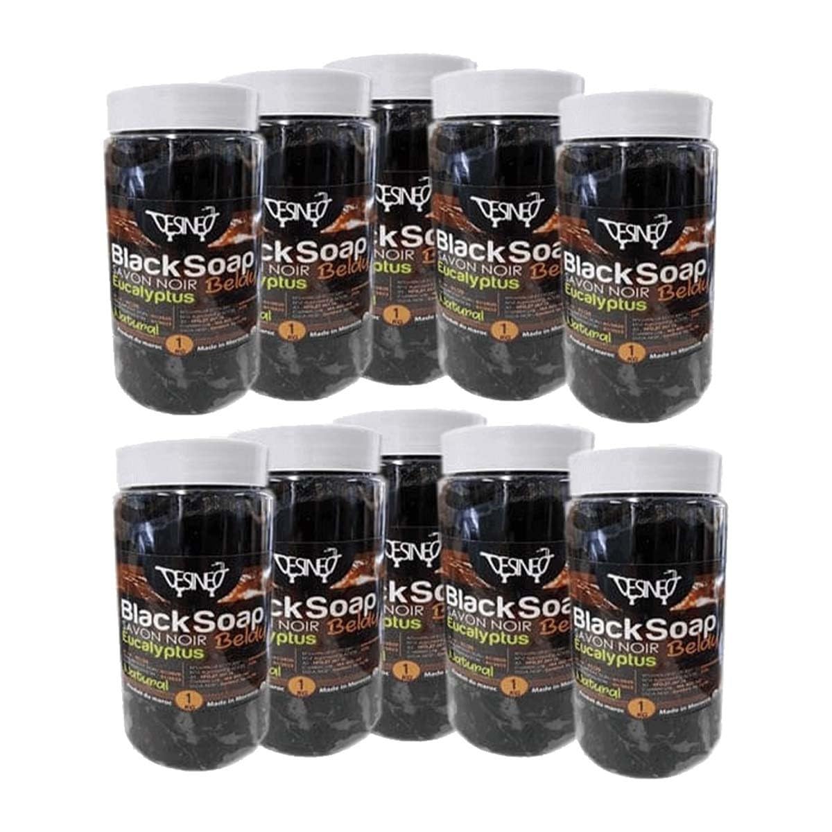 aromaroc Lot de 10 kg de Savon Noir 100% Naturel Bio à l'eucalyptus beldi pour Soin du Corps