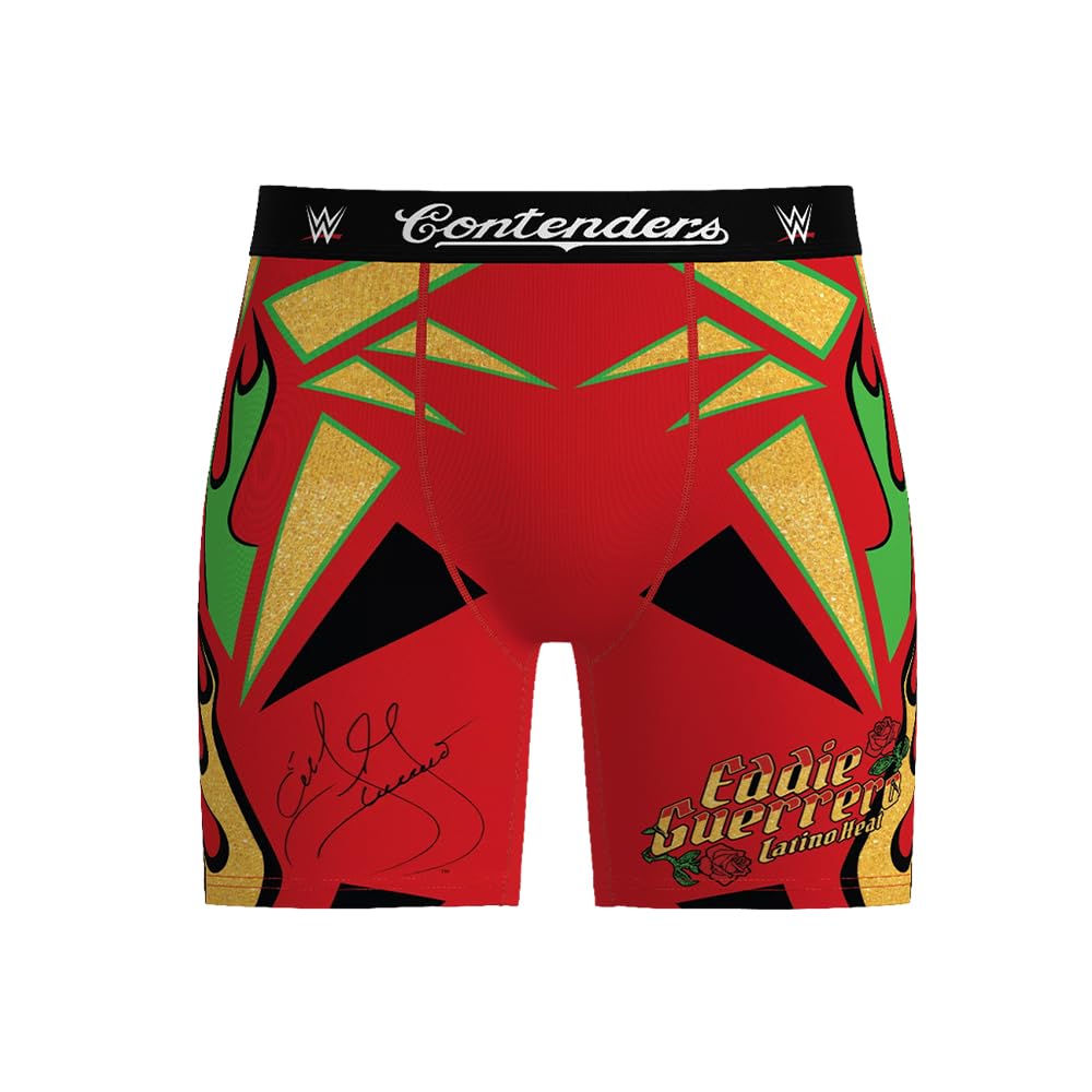 Contenders x WWE Superstar Collection Briefs | Officially Licensed Wrestling Boxer Underwear for Men | Anti-Ride Spandex, Red, XXXL