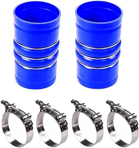 TORQUE 2 mangueras de silicona CAC de carga para enfriador de aire de 3 12 pulgadas x 6 38 pulgadas con juego de abrazaderas de perno en T, turbo de