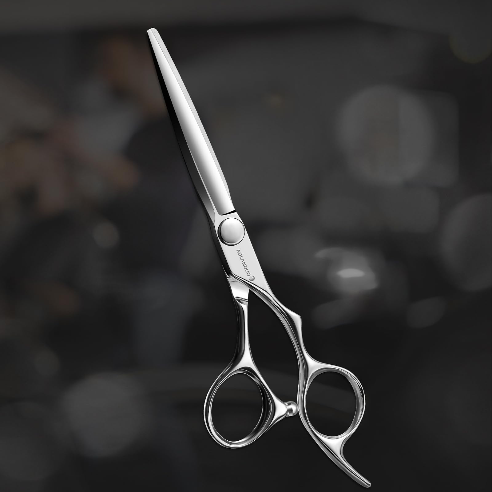 AOLANDUO Barbierschere (6 Zoll)-Extrem scharf-Offset Design mit VG10 Edelstahl Haarschneideschere für Friseure-glatte Bewegung feine Handwerkskunst Barbierschere