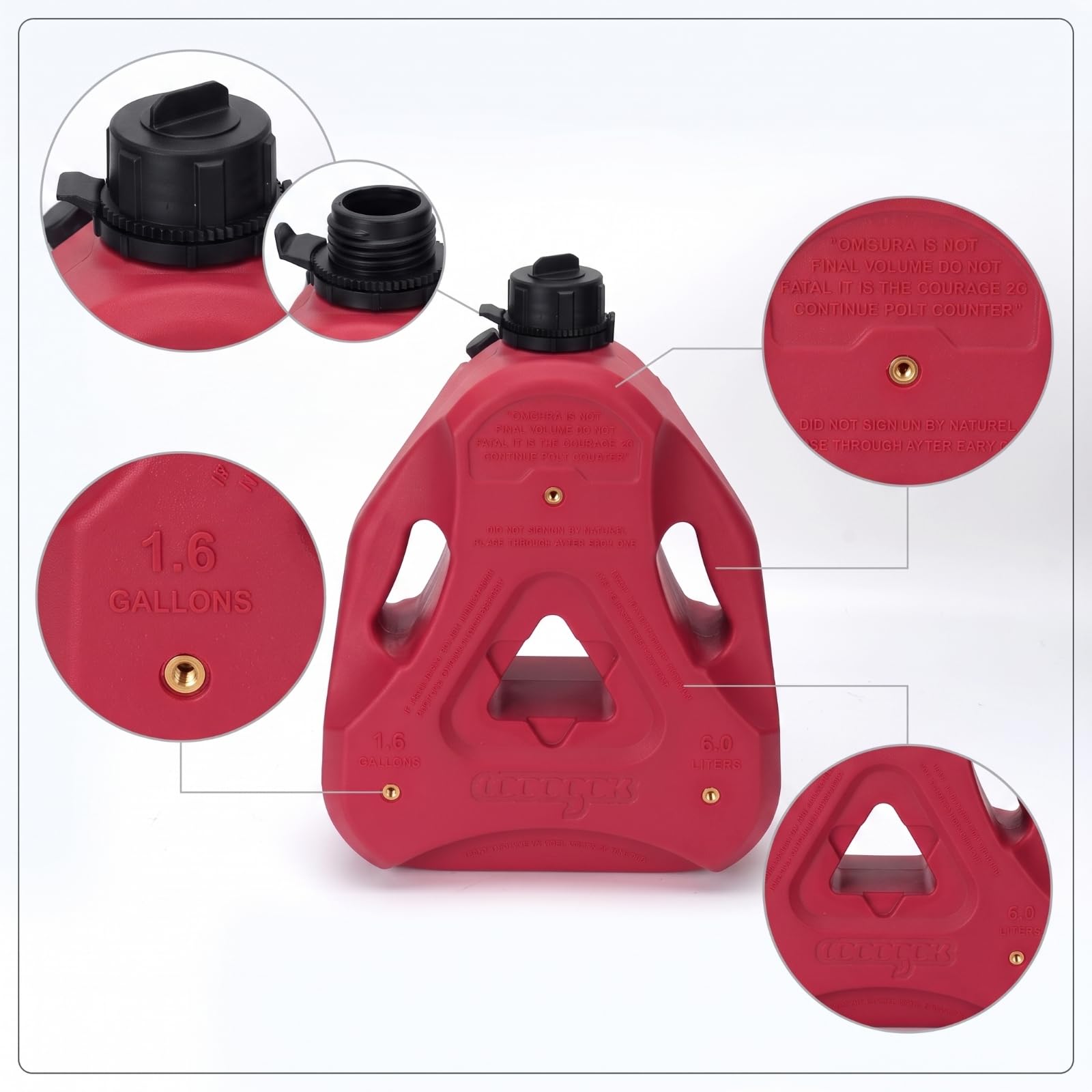 Qianly Serbatoio Carburante Ausiliario Resistente Benzina Tanica di Carburante Compatto Tanica con Tappo a Vite per Fuoristra, Viaggi, Arancione