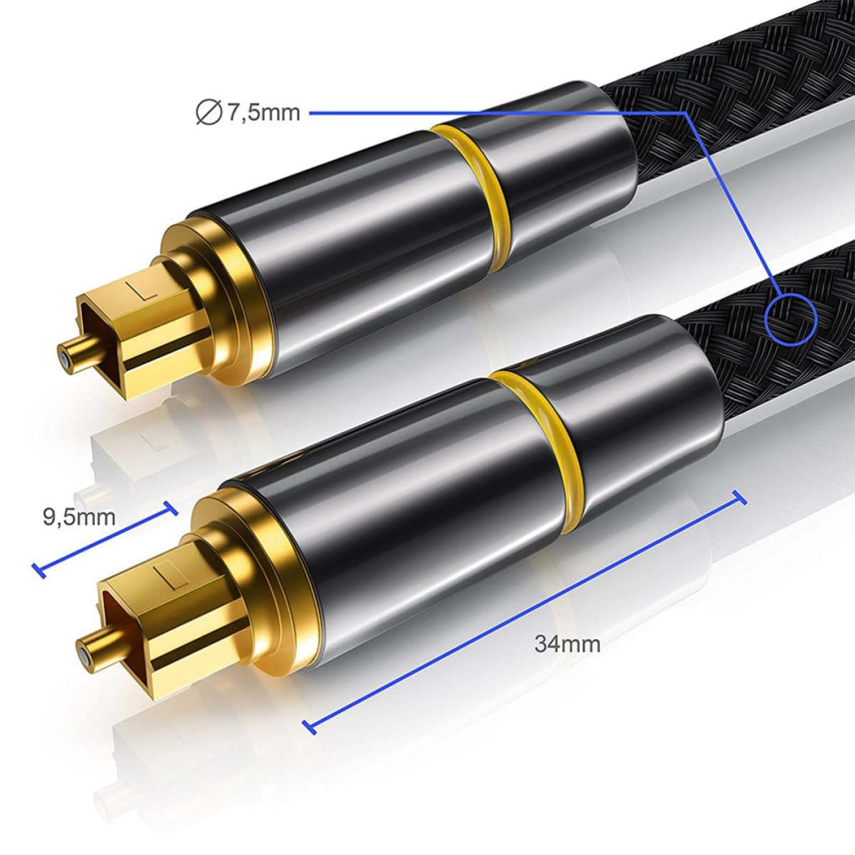PRETYZOOM Cavo Audio Ottico Digitale in Fibra 20 Metri Corpo Morbido per Trasmissione Segnale, per Tv e Sistemi Audio
