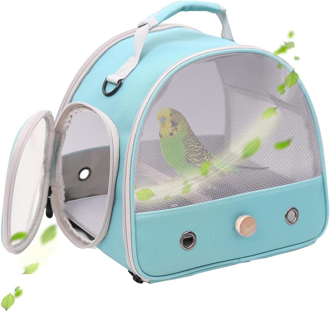 Portable Small Bird Carrier, Breathable Mesh Carry Bag to Transport Parakeet Budgies Parrot Cockatiel to Travel and Vet Visit — image 1