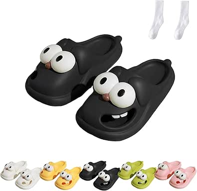 Pantuflas Divertidas De Perro Con Ojos Grandes - Suela Gruesa EVA Antideslizante, Para Interior Y Exterior, Varios Colores