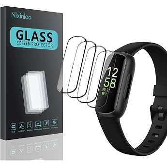 [Pack of 4] Screen Protector Compatible with Google Fitbit Inspire 3 HD Clear Soft TPU Screen Protector Bubble-Free Scratch-Resistant Maximum Coverage Self-Healing
