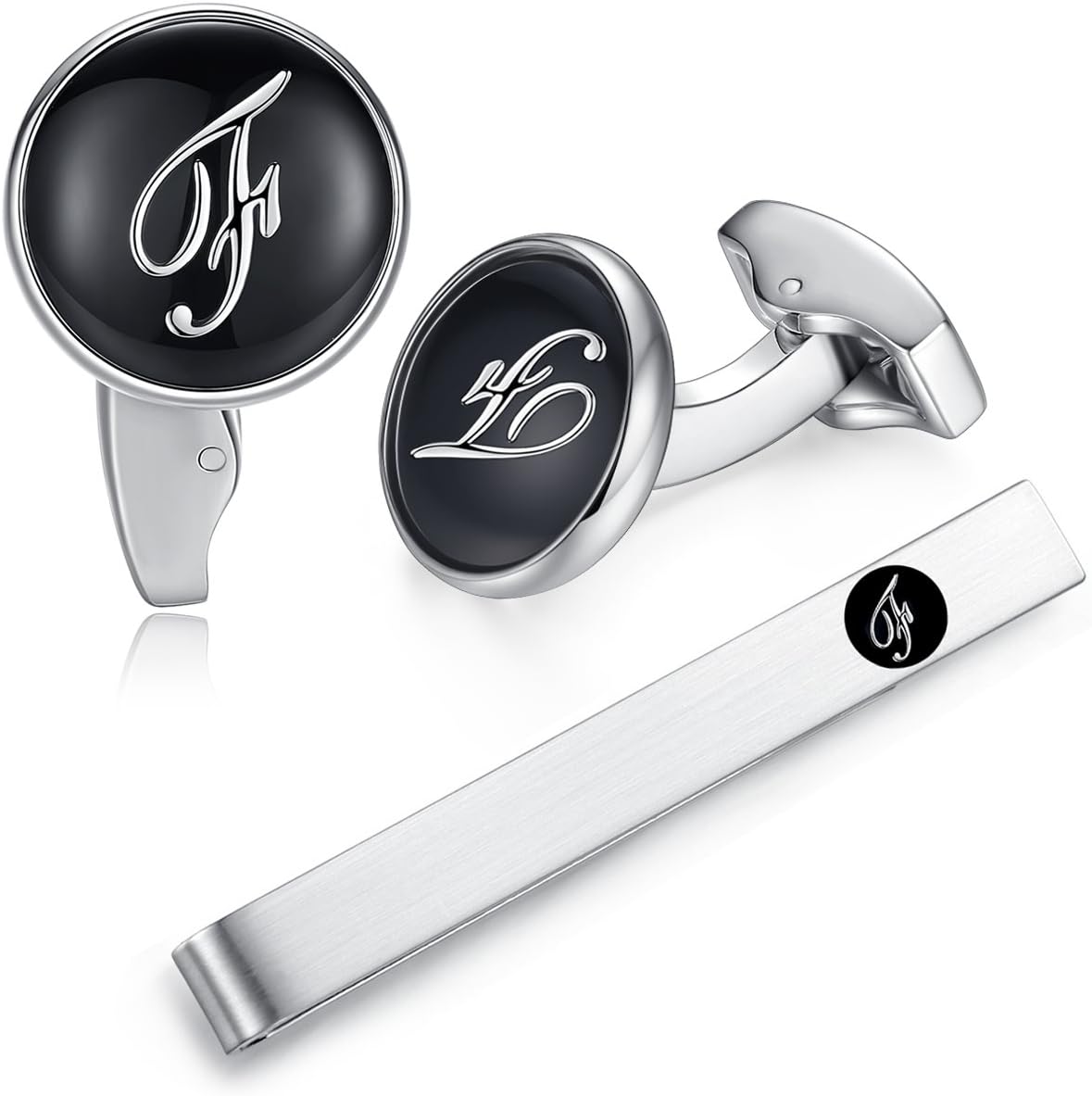 Set de Mancuernillas y Clips Inicial C para Hombre miniatura 1