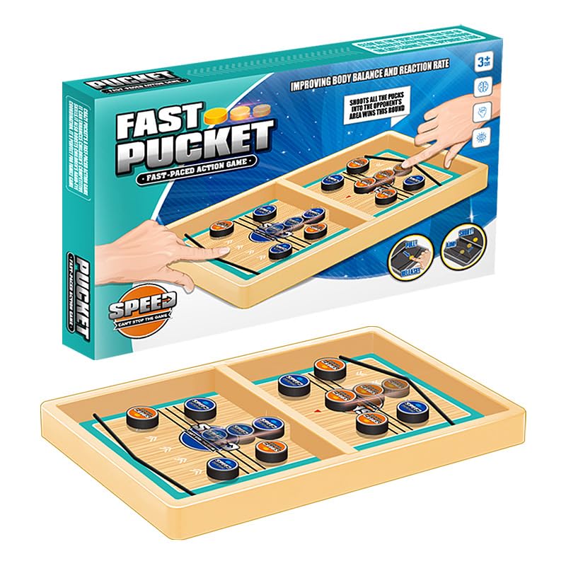 AM ANNA Large Fast Sling Puck Game,Foosball Winner Board Game,Fast Paced Slingshot Board Sport Toys and Hockey Table Game,Parent-Child Interaction Family Games Toys (classic)
