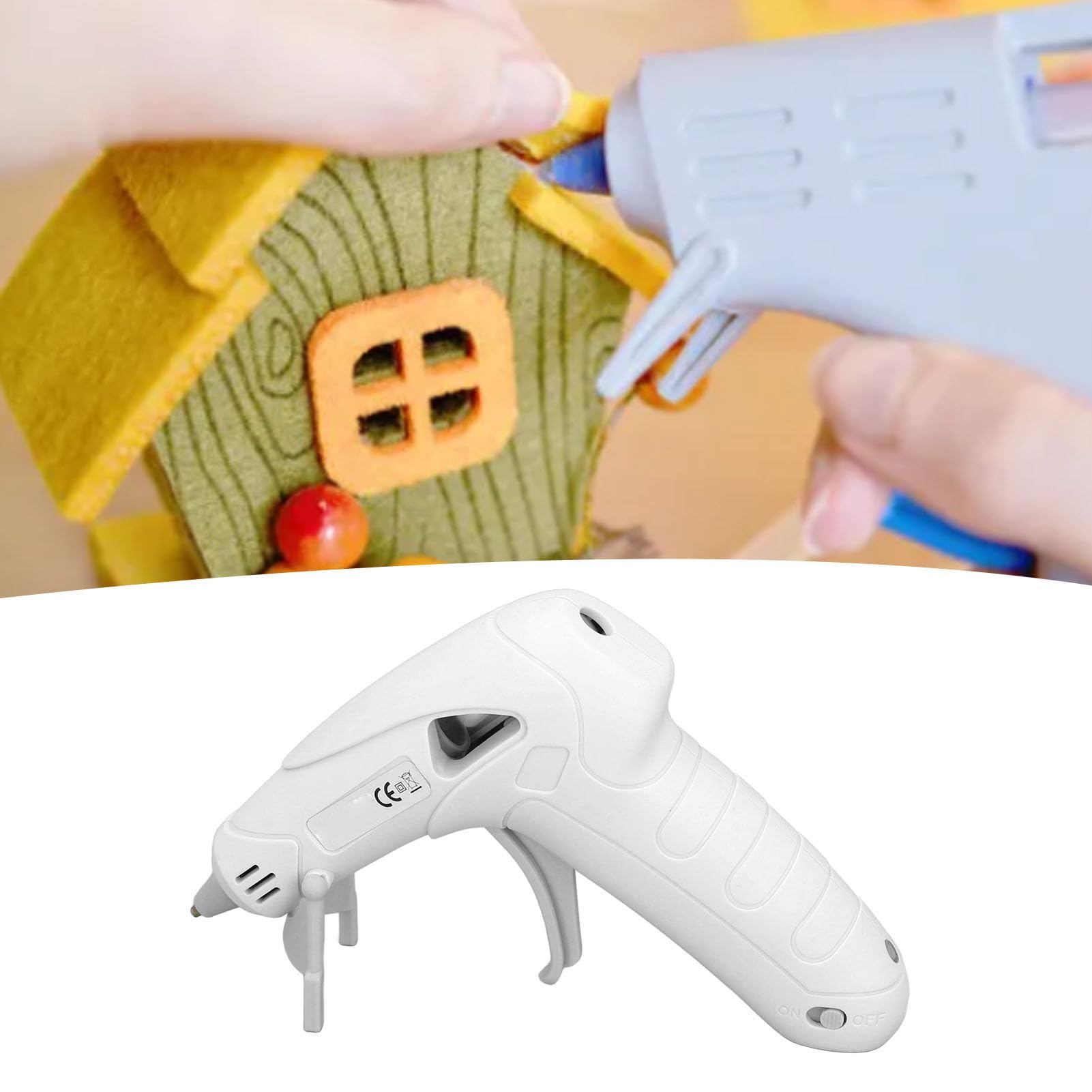 Cordless Hot Glue Gun, Portable USB Rechargeable Mini Hot Glue Gun with 30 Glue Sticks Fast Preheating Hot Glue Gun Kit Battery Operated Glue Tool for Crafts Arts DIY