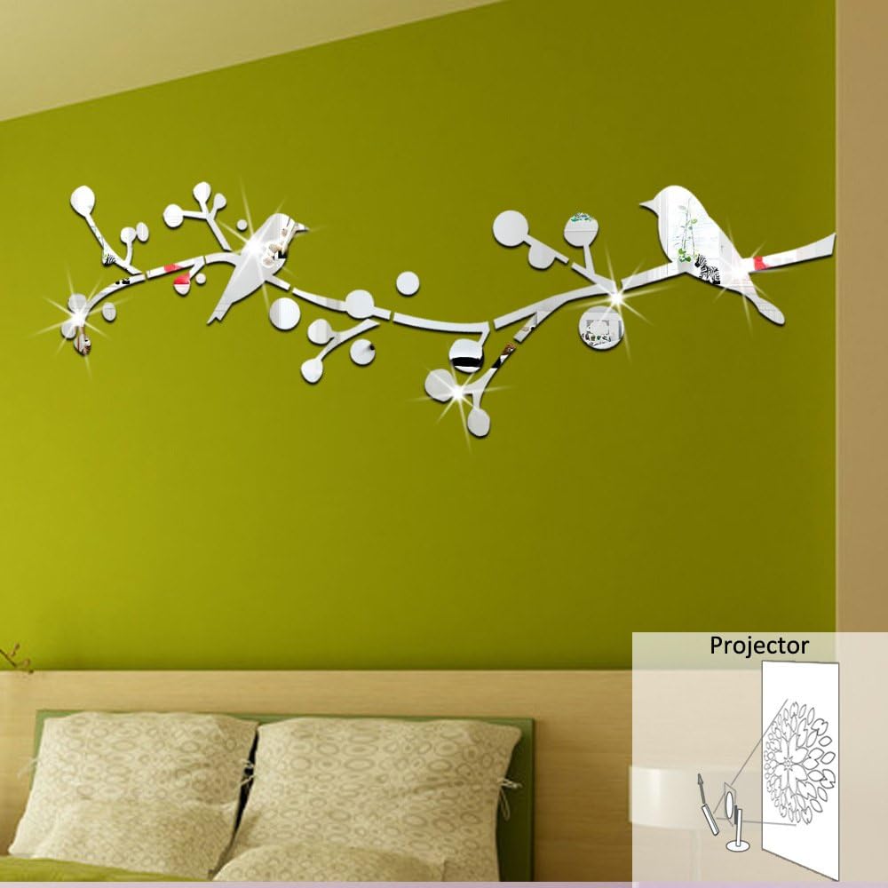 YanCui@ Sofa TV background Bedroom Children's room wall decor mirror wall stickers , spot gold
