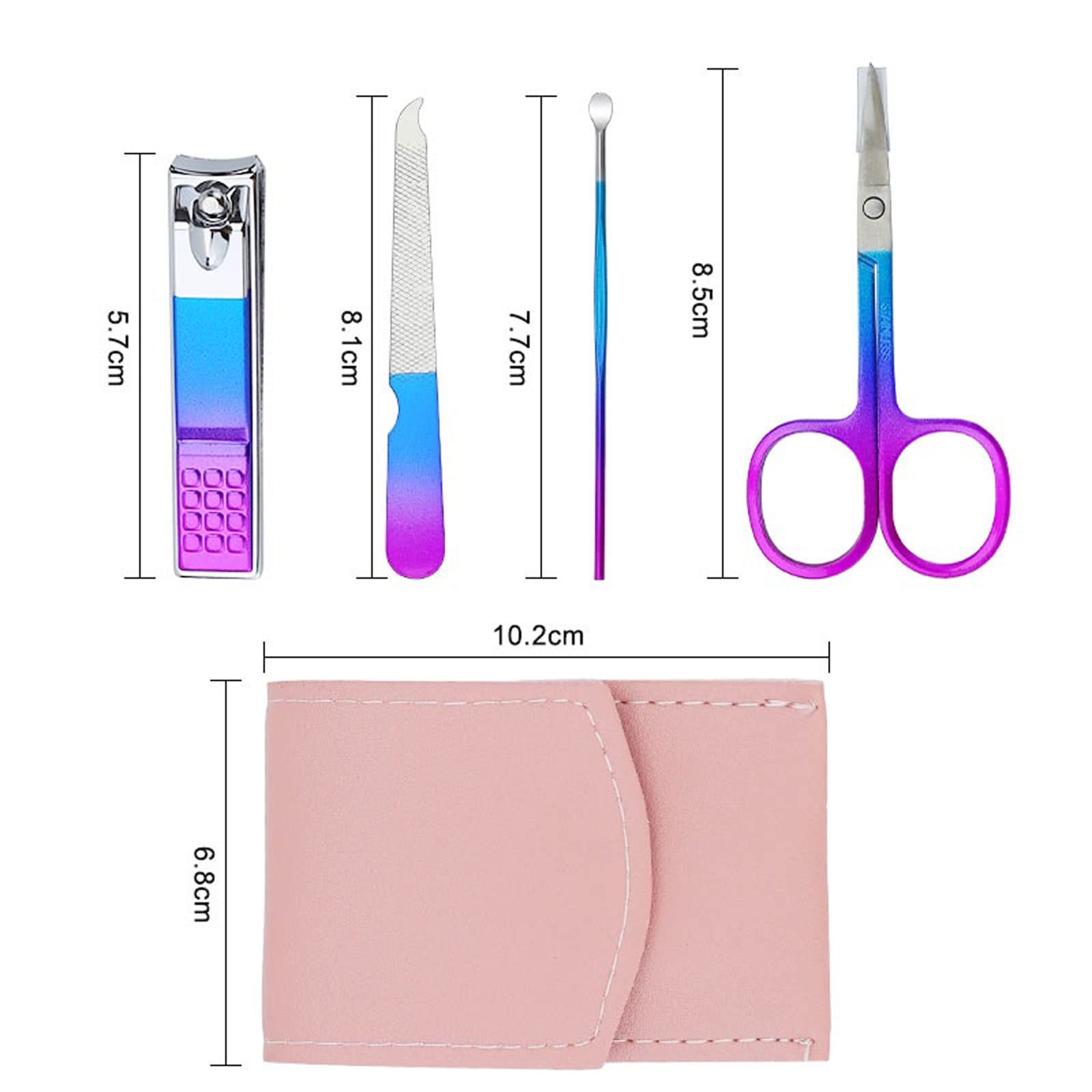 Nagelknipser, Maniküre-Set, Pediküre-Set, Nagelknipser aus rostfreiem Stahl, professionelles Nagelknipser-Werkzeug mit Reiseetui
