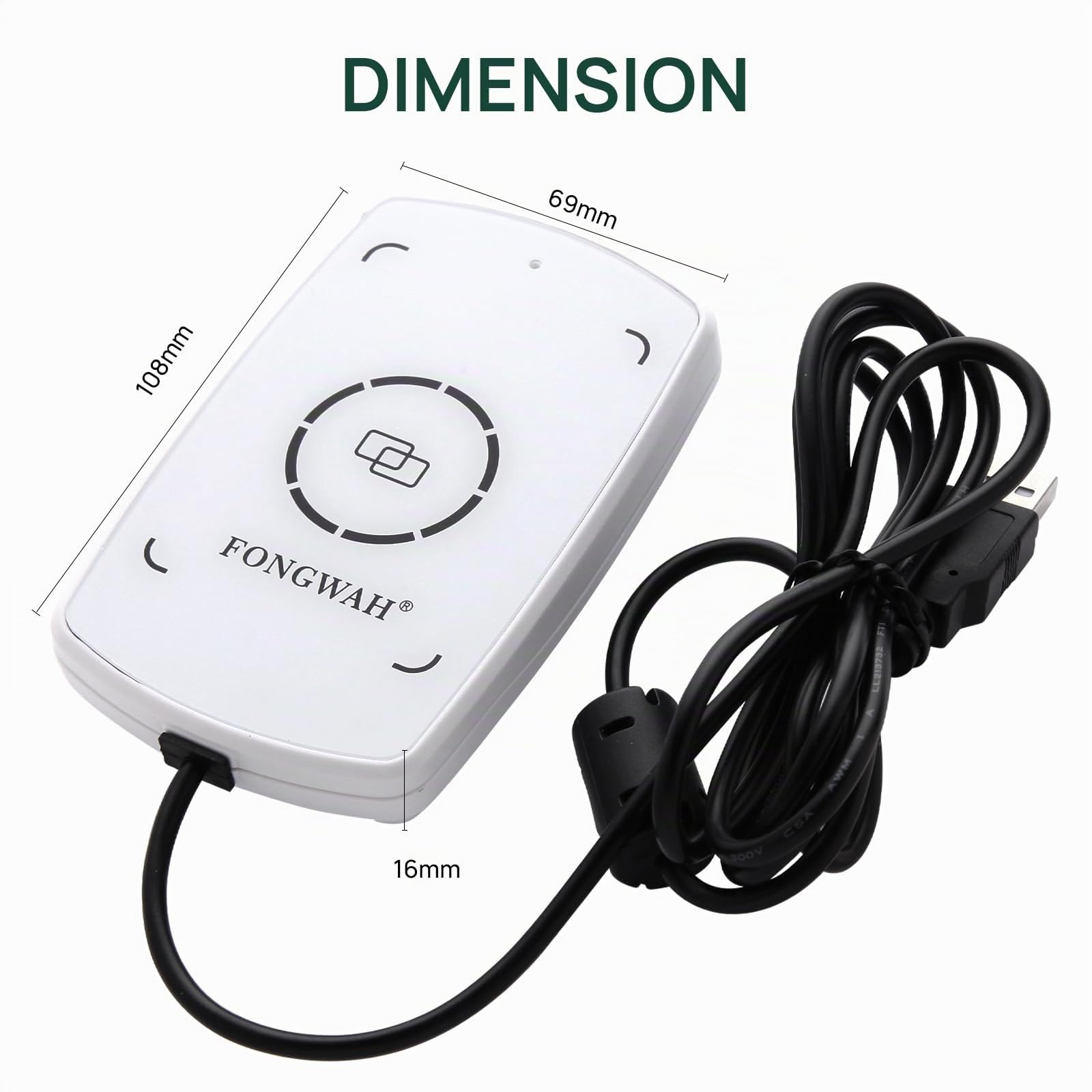 FONGWAH Lecteur/Graveur RFID UHF Émulateur de Clavier Sortie jusqu'à 50 cm ISO18000-6C/Global EPC C1 Gen 2