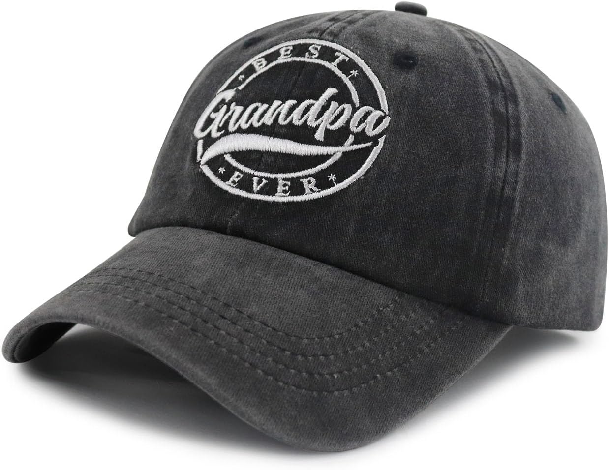 Best Grandpa Ever Hat for Men, Adjustable Cotton Embroidered Grandfather Baseball Cap - Image 2