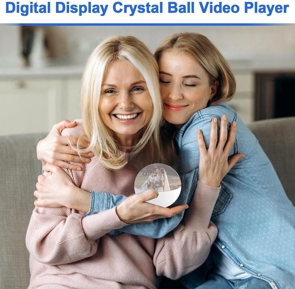 Crystal Ball Video Player Uploadable Video Storage Sphere for Kids Adults-for Celebration, Birthday, Wedding Memories