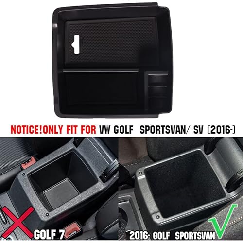itdegno Aufbewahrungsbox Organizer Mittelkonsole Für Armlehne Golf SV Sportsvan 2014-2020