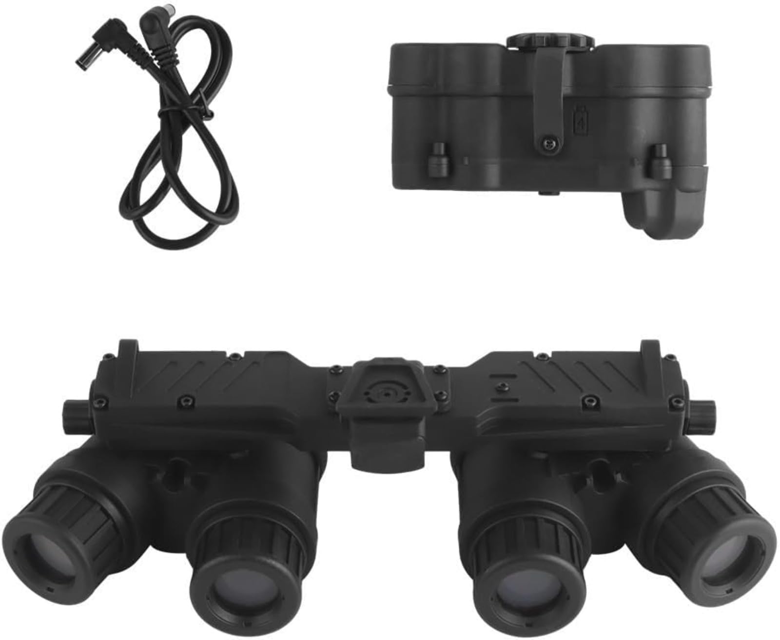 Modèle de lunette de visée tactique Airsoft, casque de nuit avec compartiment à piles factice, véritable casque tactique CS, équipé d'accessoires de visée nocturne à quatre yeux pour les tournages de