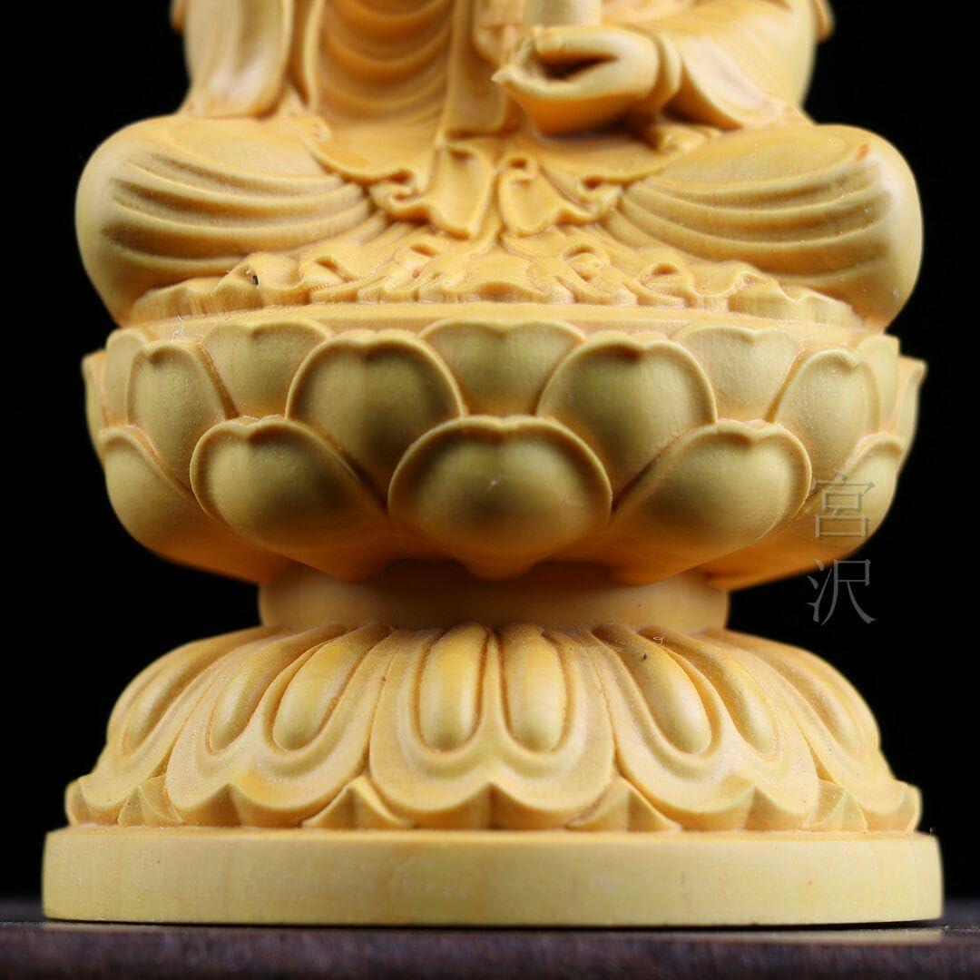 Amazon｜宮沢観音菩薩 木彫仏像 祈る厄除 彫刻工芸品 置物 供養品 開運 