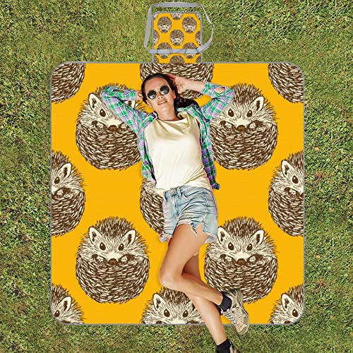 Bardic Cobertor de piquenique tapete de praia bonito ouriço, suporte impermeável dobrável portátil p