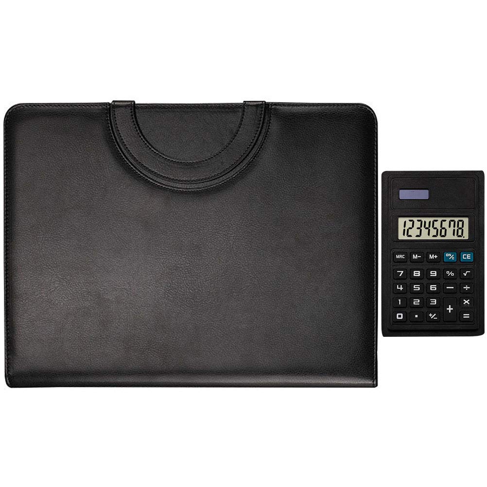Cartella Portadocumenti A4 con Zip in Pu Nera, Formato Professionale