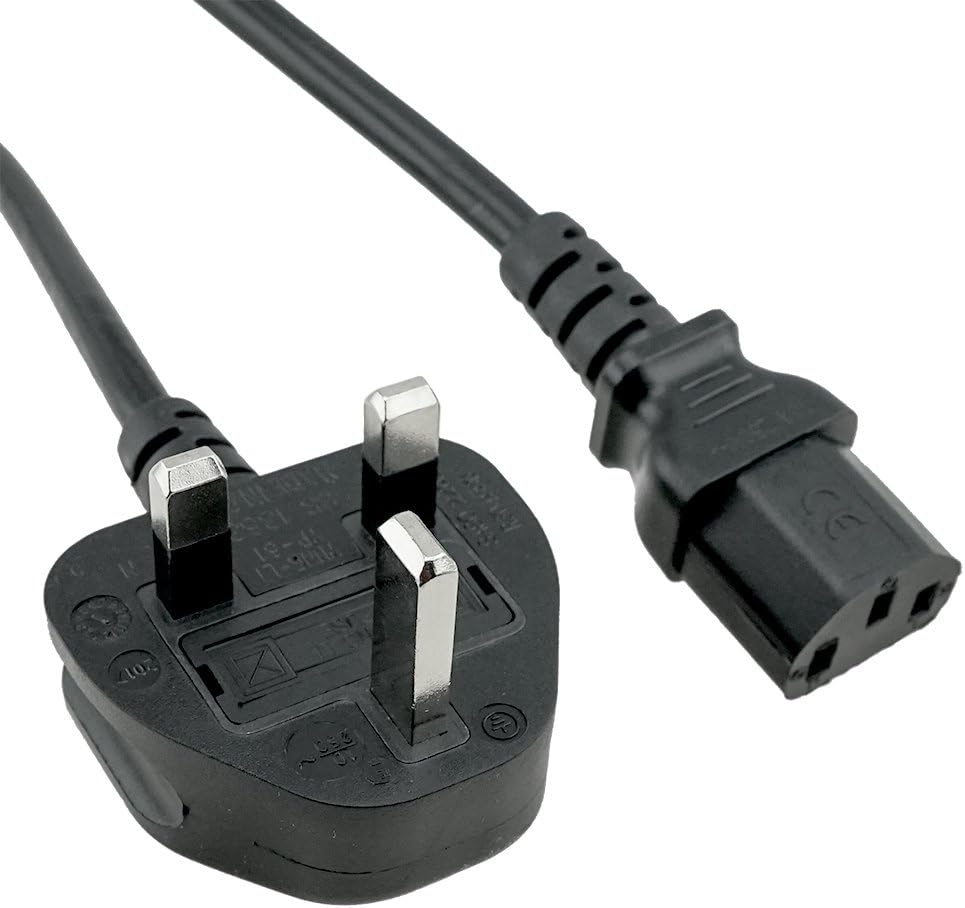 ACP1011 BS1363 UK Standard Fused Plug to IEC C13 6 Foot Power Cord with 6 Country certifications. Suitable for use as a UK BS1363 PC Computer, Monitor or Printer Power Cord.