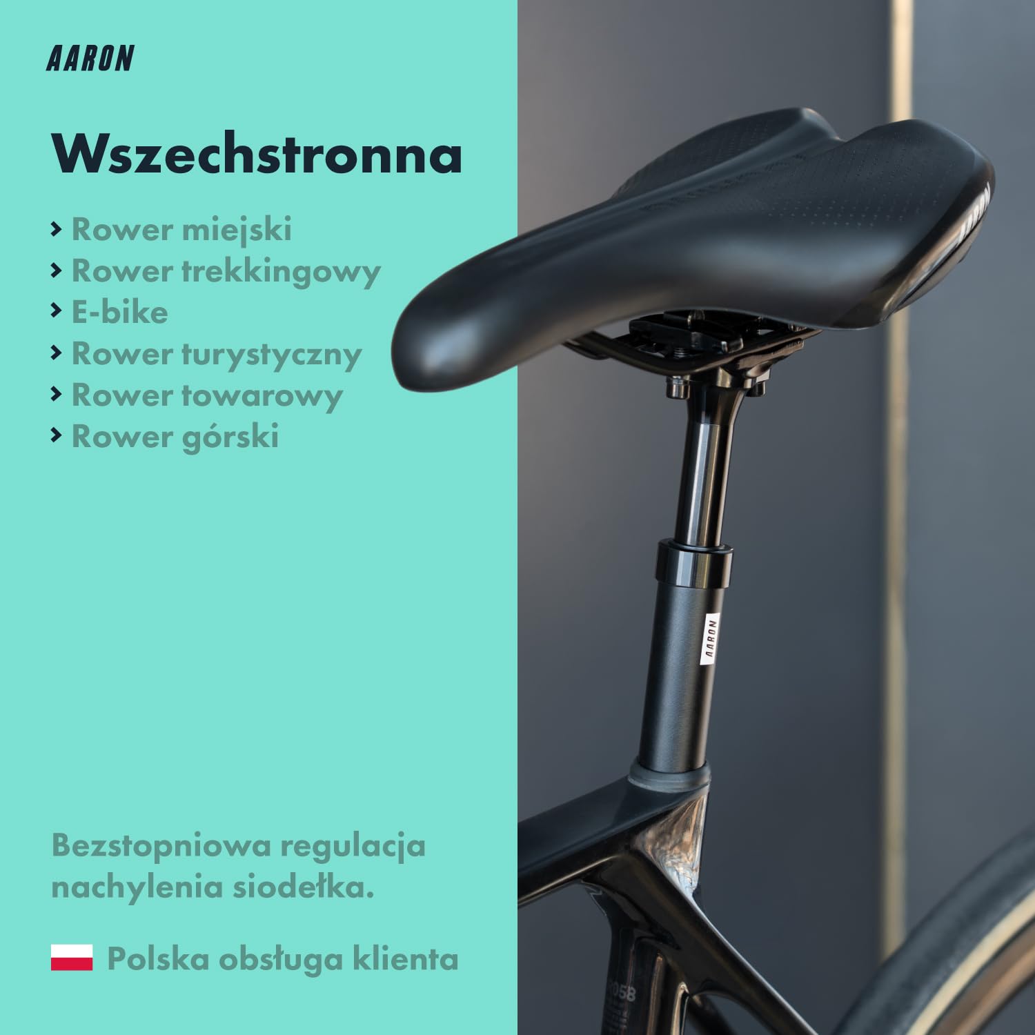 AARON Shock amortyzowana sztyca podsiodłowa o średnicy 27,2, 30,9 lub 31,6 mm – amortyzowana aluminiowa sztyca podsiodłowa o długości 350 mm – amortyzowana sztyca podsiodłowa do rowerów elektrycznych