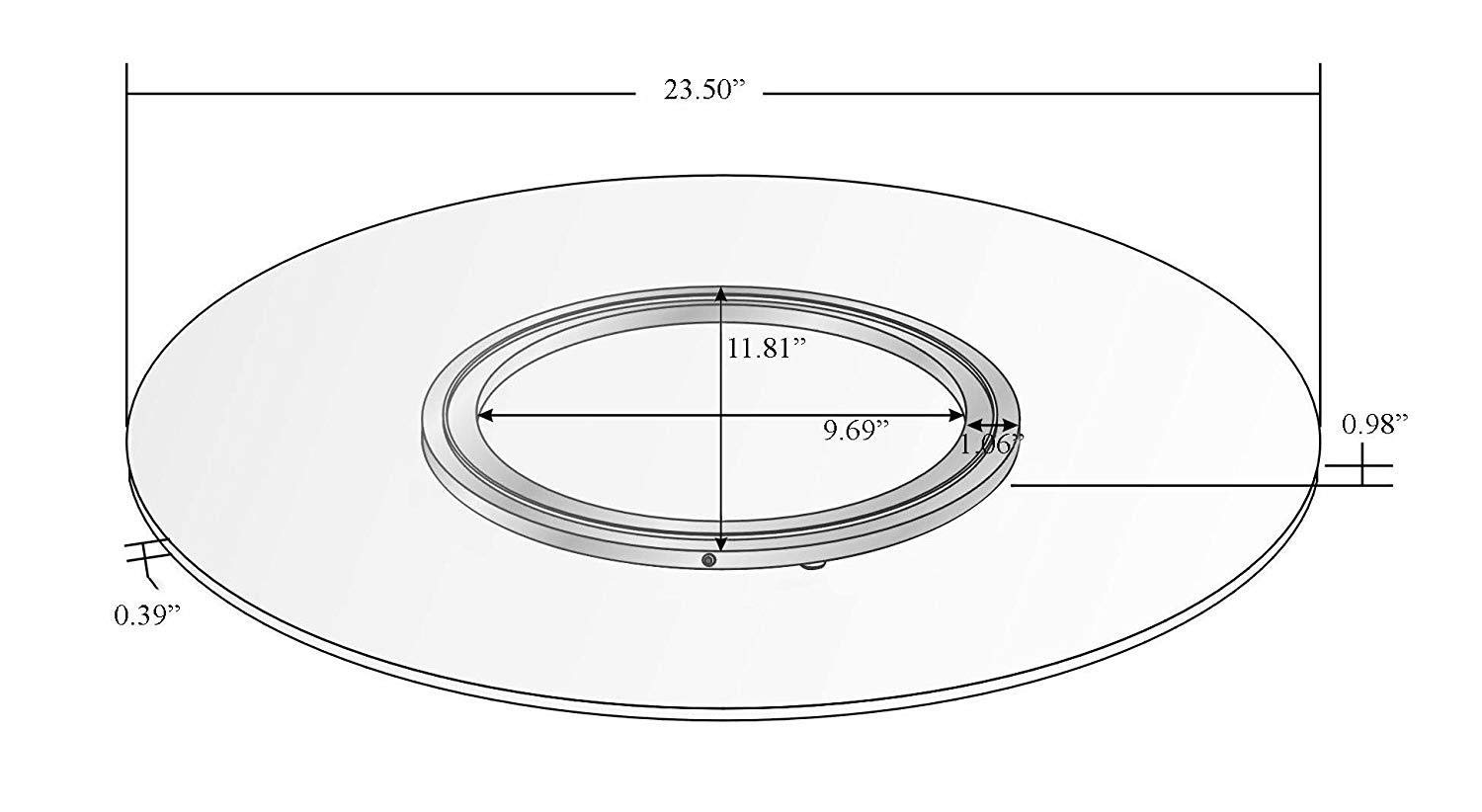Chintaly Imports Round Spinning Tray, 24-Inch, Clear, 23.5 x 23.5 x 0.98 (LAZY-SUSAN-24)