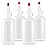 Bar5F 4-Pack Soft Squeeze Hair Applicator Bottle for Hair Treatment, Scalp Oil, Root, Color, 4 Ounce Translucent with Measuring Scale and Cap, BPA Free | Set of Bulk