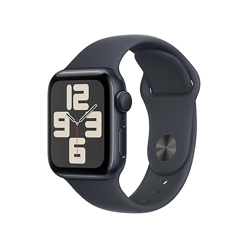 Apple Watch SE (2nd Gen) [GPS 40mm] Smartwatch with Midnight Aluminum Case with Midnight Sport Band S/M. Fitness and Sleep Trackers, Crash Detection, Heart Rate Monitor, Retina Display