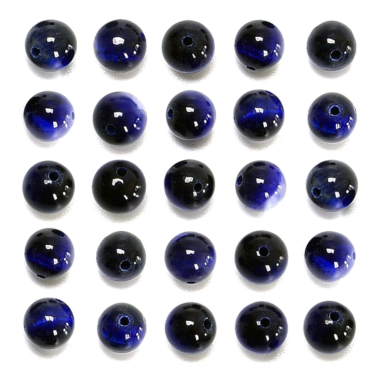 NCBNCB 200pcs 4mm Sapphire Tiger's Eye Loose Beads for Jewelry Making, Natural Semi Precious Beads Round Smooth Gemstones Spacer Beads Charms for Necklaces Bracelets (Sapphire Tiger's Eye, 4mm 200Beads)