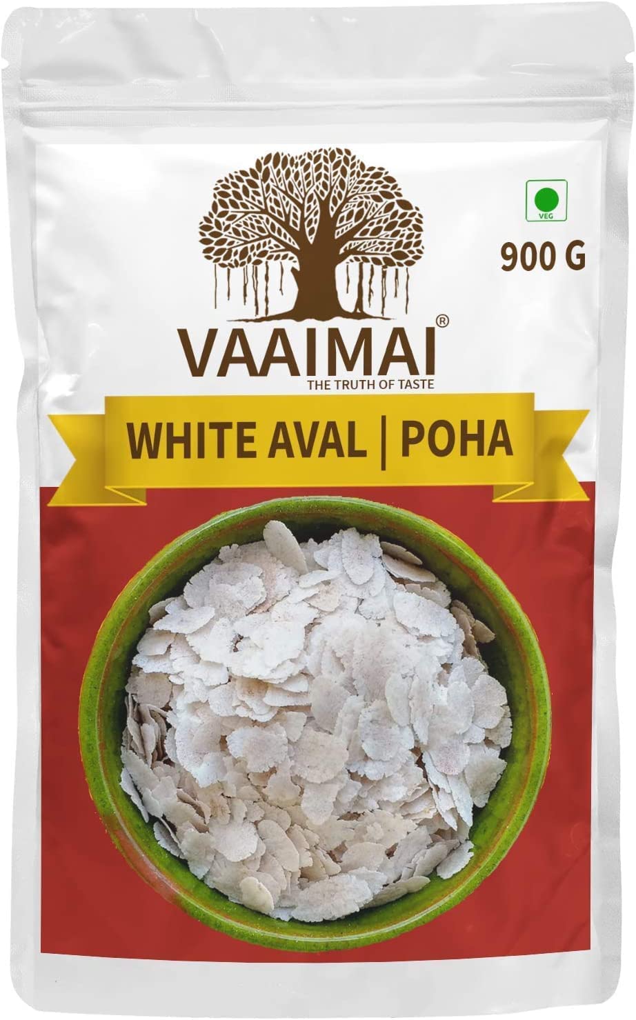 CROV VAAIMAI Poha/Vella Aval/Arroz Aplanado/Atukulu, 900 g