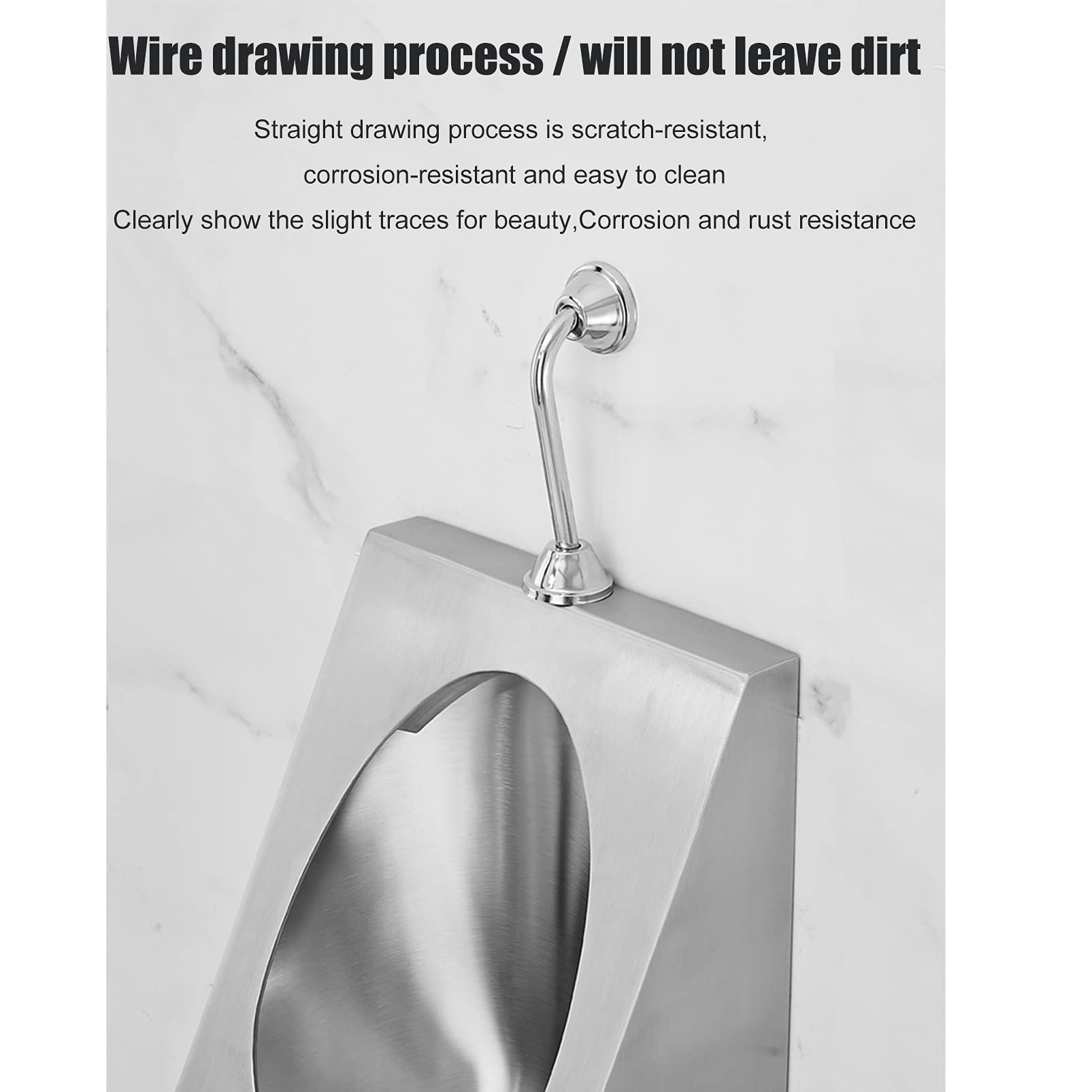 Universal Urinals Wall Mounted Bathroom Urinal, Wall Hung Urinal Set with Flush Valve, Commercial Flushing high-Efficiency Urinal Toilet