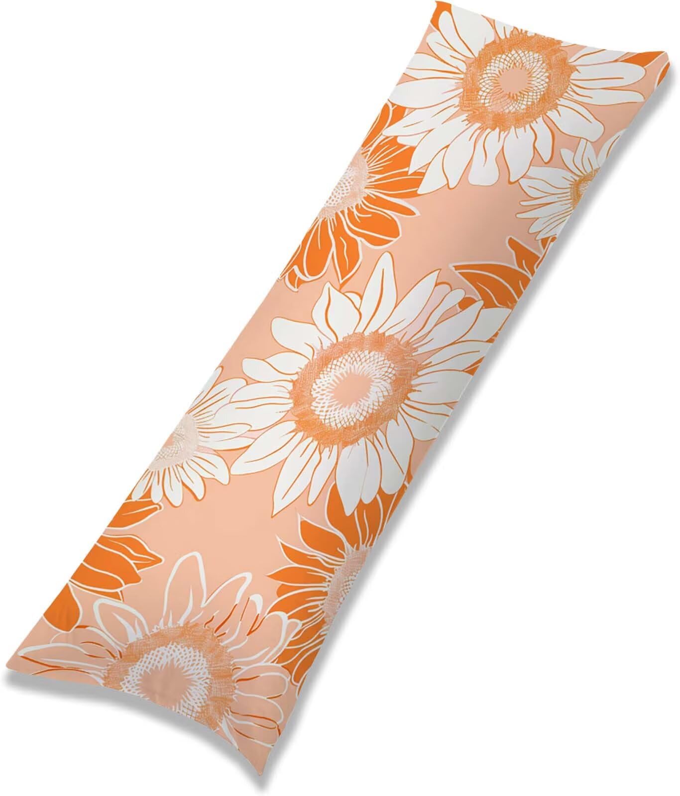 Arancione-10 Federe Cuscino Letto 50 x 150 cm, Cuscini per Divano Velluto, | Doppia Faccia Stampa, Semplice-2 Fodera per Cuscino Decorativa, con Cerniera, Cuscino per Dormire Sul Fianco j-80