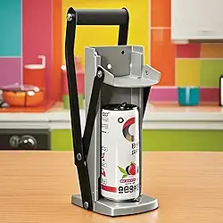 Compactador de Latas Manual em Metal, Compatível com Latas de 355ml e 473ml-com Alavanca Ergonômica para Reciclagem Doméstica